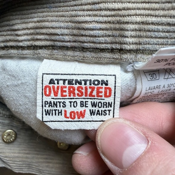 Diesel Carpenter Jeans Men 31x32 Beige Corduroy Relaxed Straight Leg Workwear - Picture 9 of 16